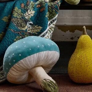 JOHN DERIAN | beaded blue mushroom pillow